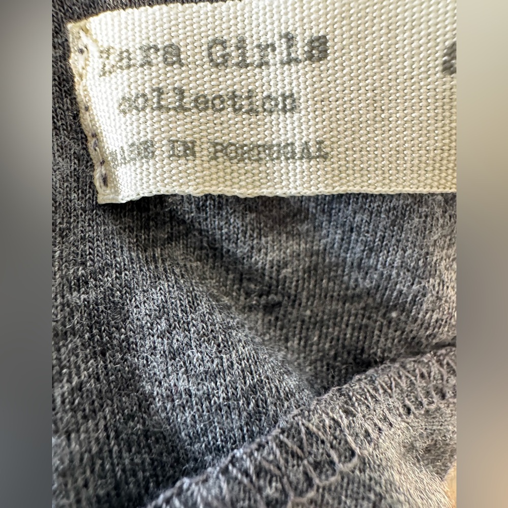 Zara Charcoal Girls Dress with Ruffle Detail Size 10y - Picture 8 of 9